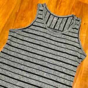 BCG Black and Gray Striped Tank Top Size Small